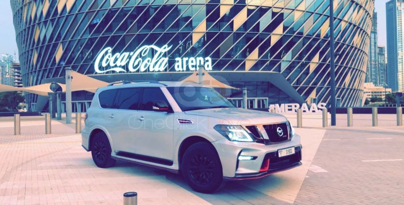 Silver Nissan Patrol Nismo 2019 for rent in Abu Dhabi 5
